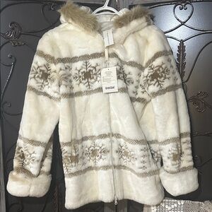 Cozy Faux Fur Snowflake Jacket